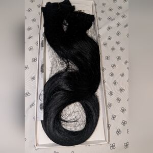 16” Jet Black Human Hair Extensions Remy Hair GWP Fast Shipping